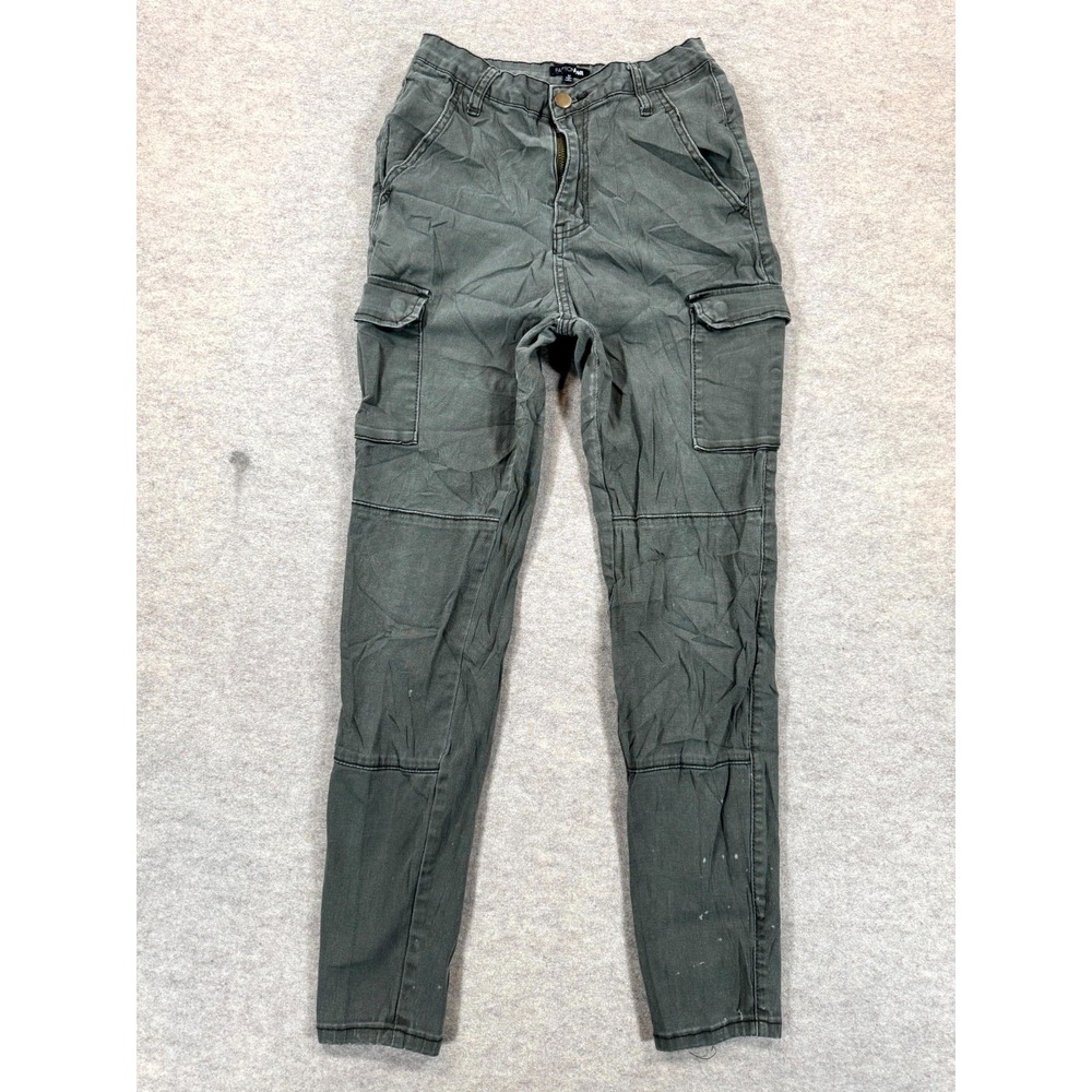 Fashion Nova Kalley Cargo Pants Womens Medium Green Cotton Stretch High Rise